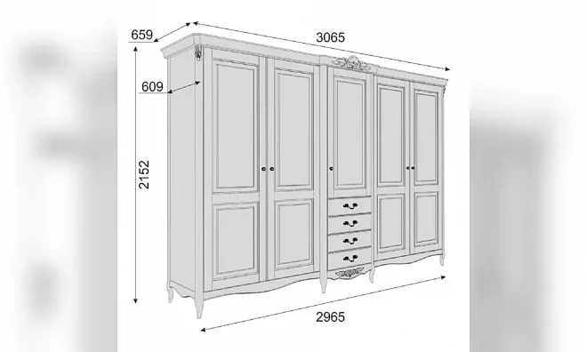 Шкаф Распашной Kreind Atelier Gold APg625E-K02-G