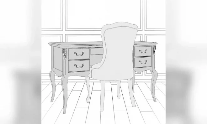 Кабинетный Стол Kreind Silvery Rome S111M-K00-S